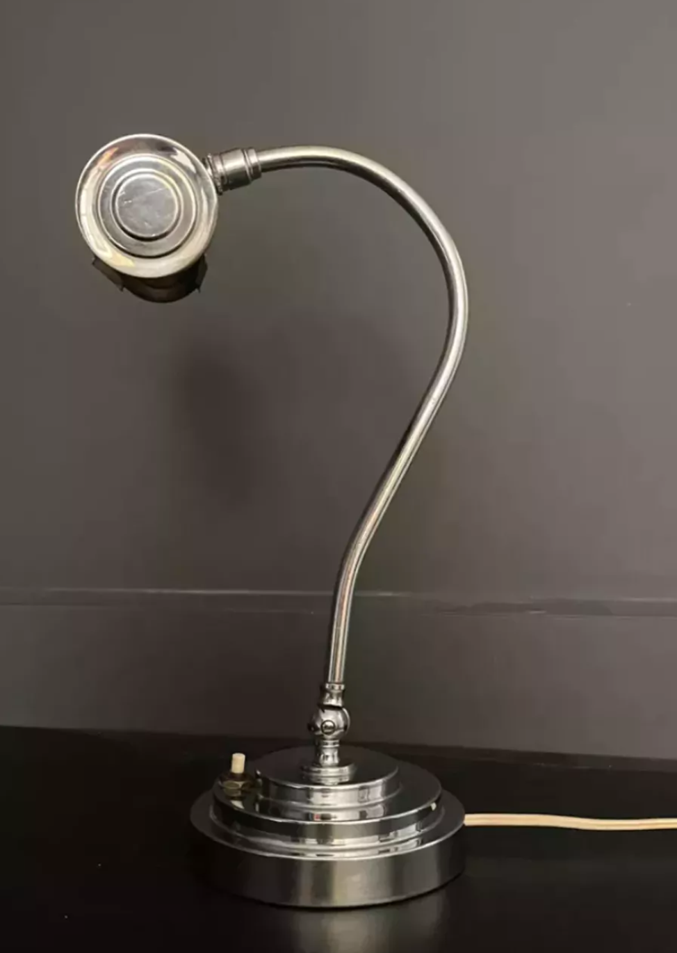 Vintage adjustable desk lamp, art deco 1930