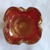 Murno red and gold vintage ashtray