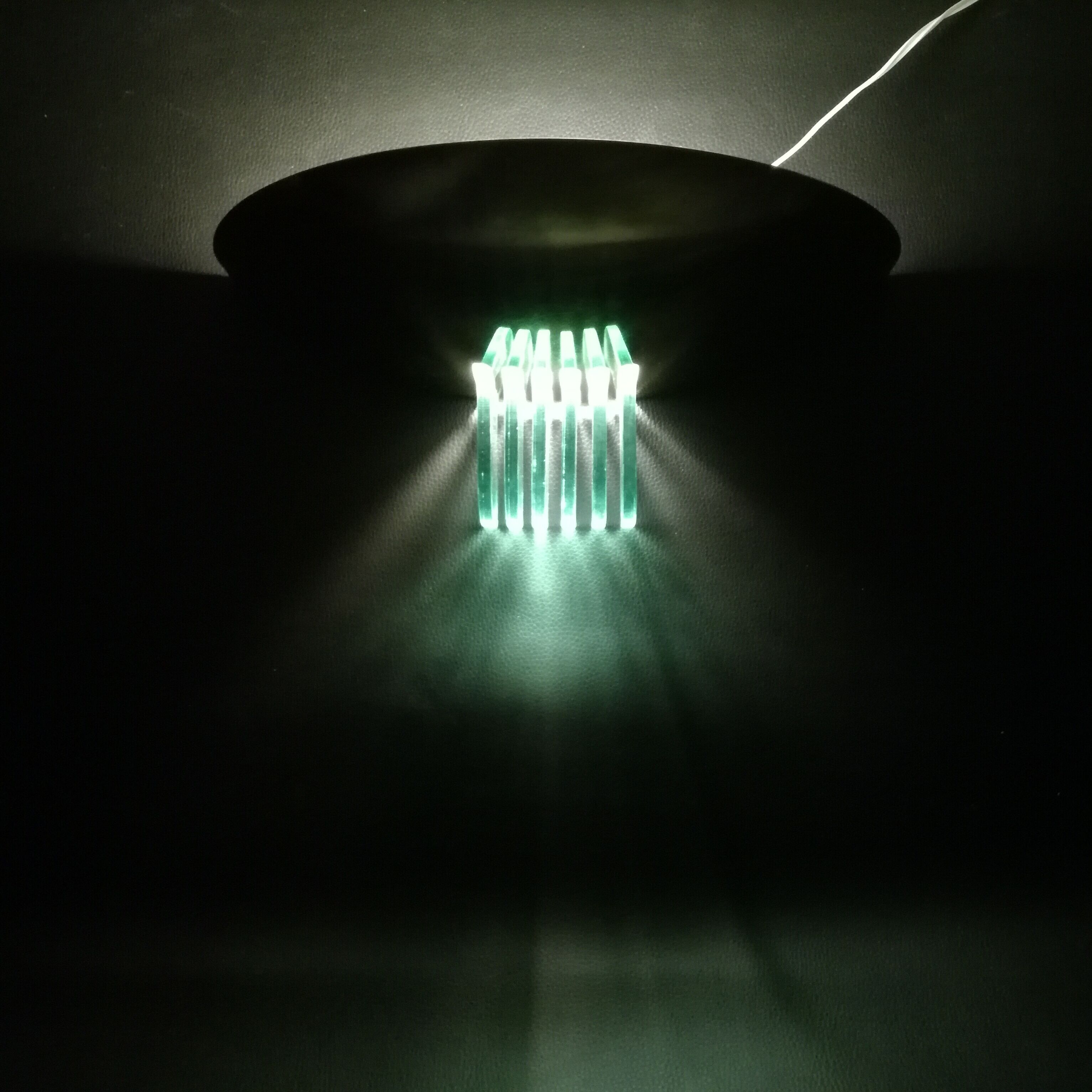 Brass and glass saucer sconce