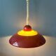 Red Scandinavian suspension lamp Space Age by Knud Christensen