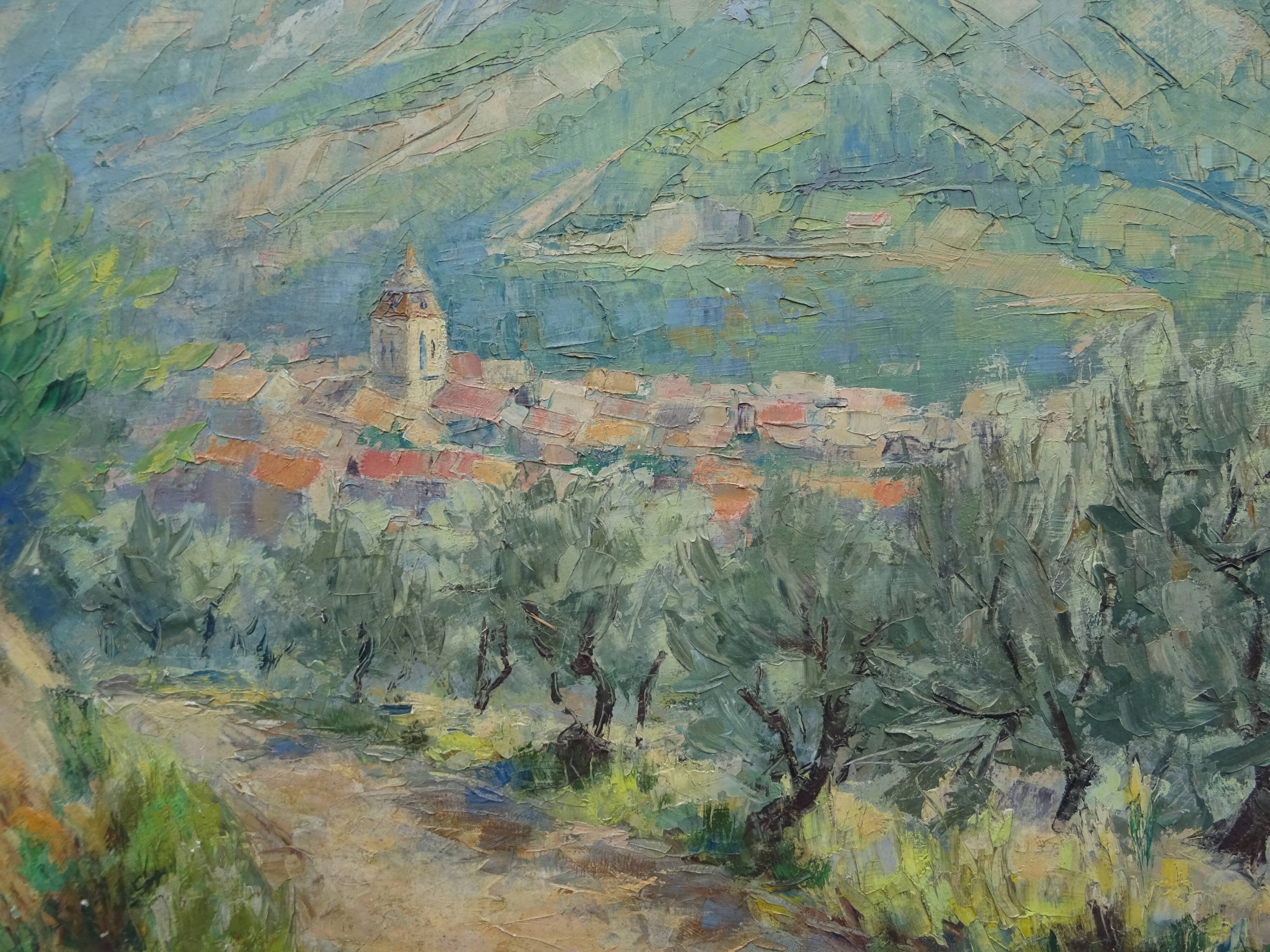 Painting Landscape of Provence Buis les Baronnies Aldo Morganti