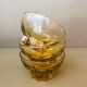 Lot of 7 yellow cups with footing in Star 50s . Art deco