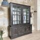 Display cabinet in patinated wood