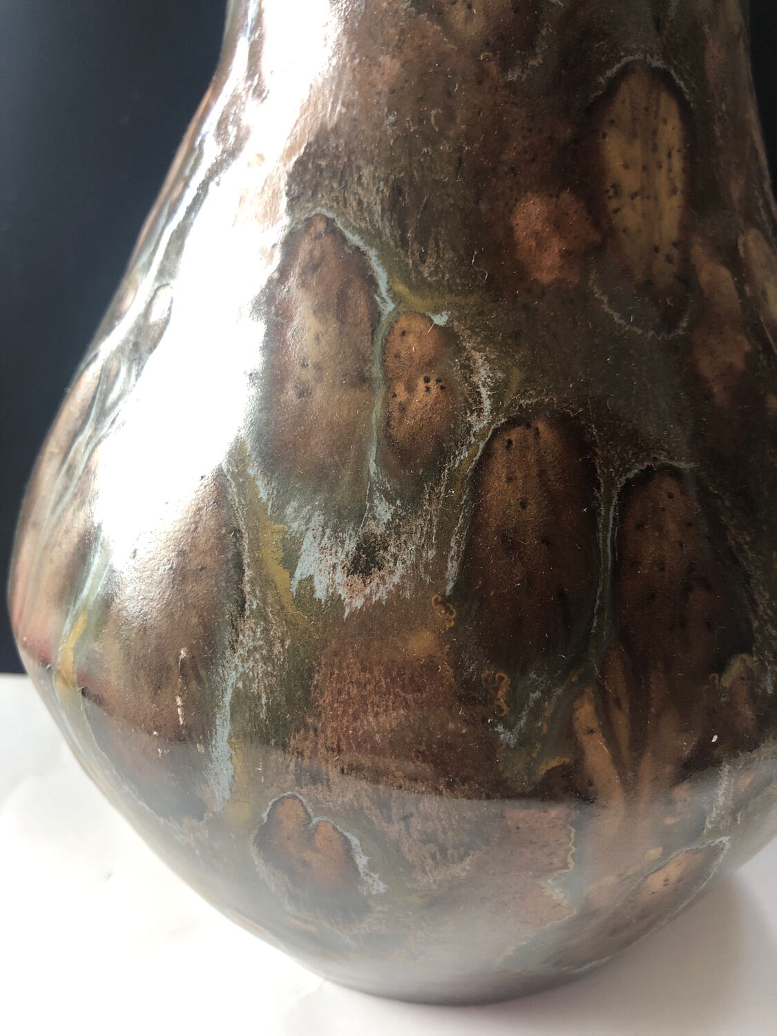 Vintage ceramic lamp base signed Dechamps