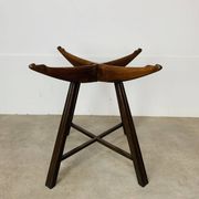 Table d’appoint en bois et verre, Italie, années 60, guéridon