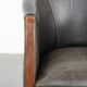 Amazing cow leather and wooden tub chair / side chair