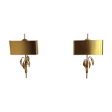 Pair of vintage sconces in gilded brass around 1970