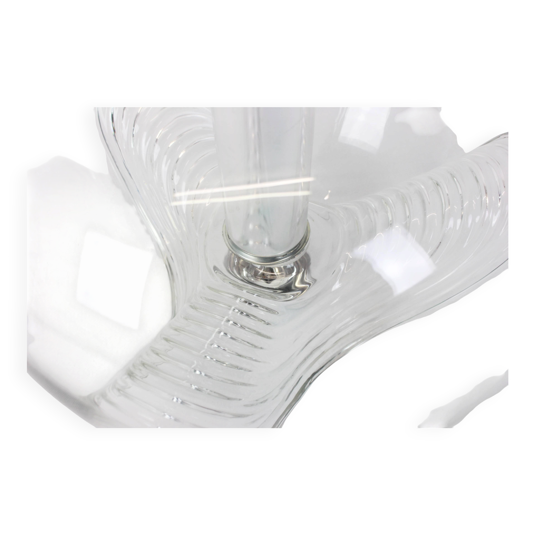 Large transparent glass pendant light by Koch & Lowy, Peill & Putzler, Germany, 1970.