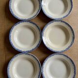 Set of 6 Fontanges Sarreguemines soup plates