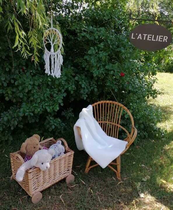 Fauteuil corbeille enfant en rotin
