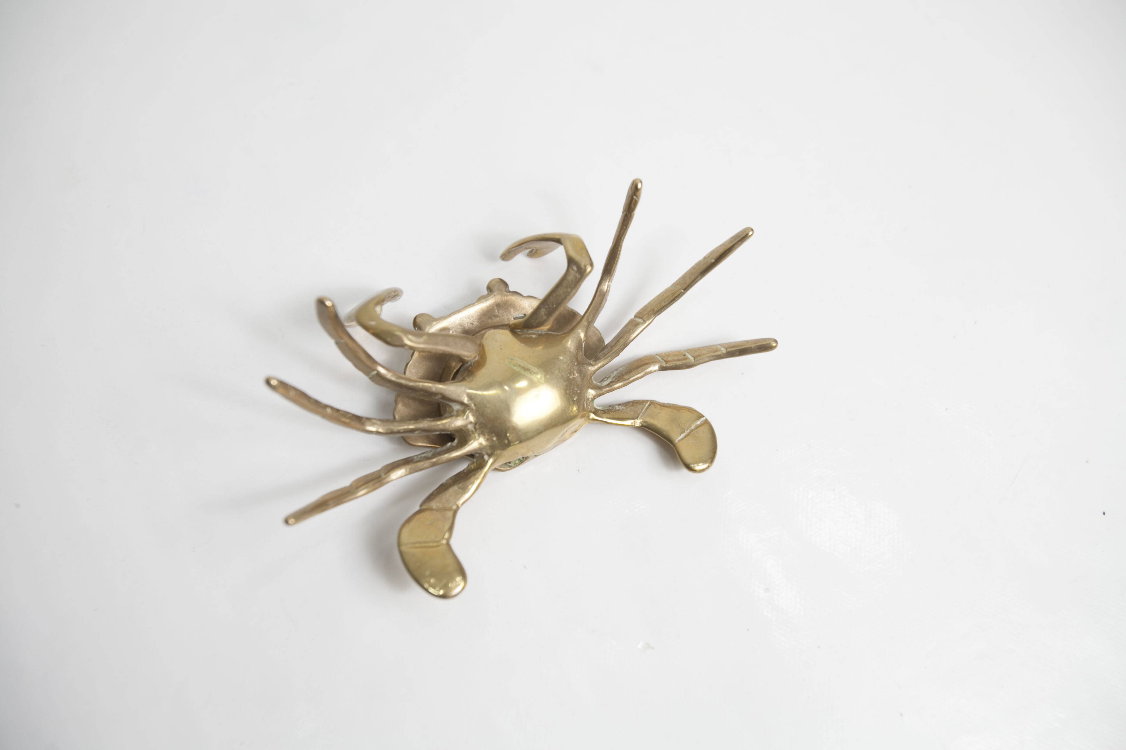 Solid brass crab ashtray 1960
