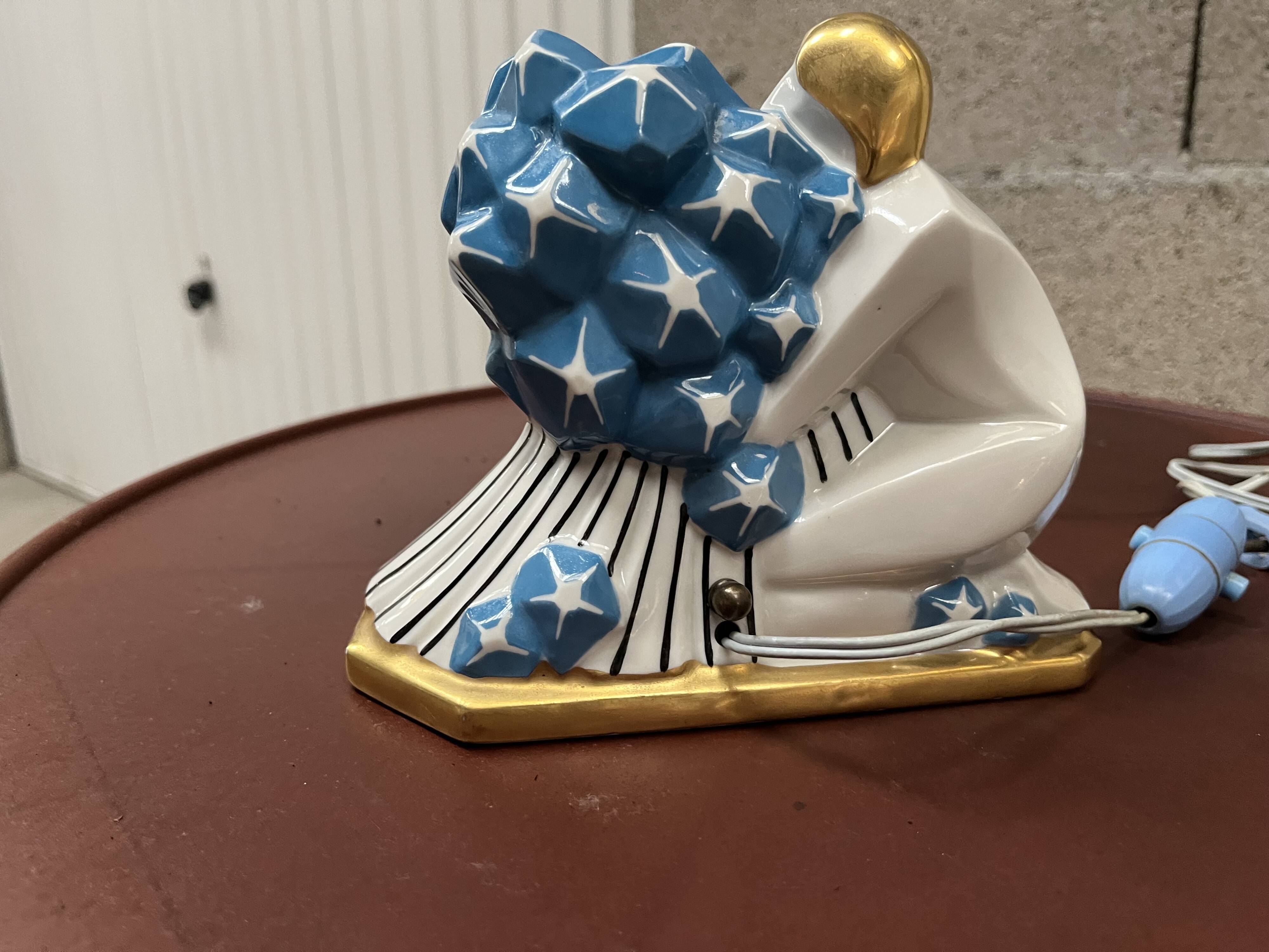 Art deco porcelain night light