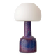 Mid-century modern table lamp by Jaap Ravelli, ceramic base and glass shade.