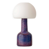 Mid-century modern table lamp by Jaap Ravelli, ceramic base and glass shade.