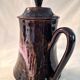 Vallauris ceramic coffee pot with brown and pink glaze A152-1
