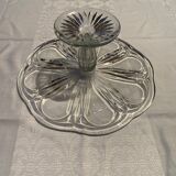 Pie dish and bubbled glass cakes on foot in excellent condition