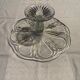 Pie dish and bubbled glass cakes on foot in excellent condition