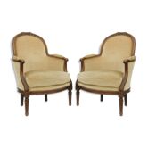 Paire de bergères de style Louis XVI