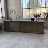 XXL walnut trade counter with multiple drawers