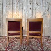 Paire de fauteuils style Empire – Accoudoirs dauphins – Hêtre et velours