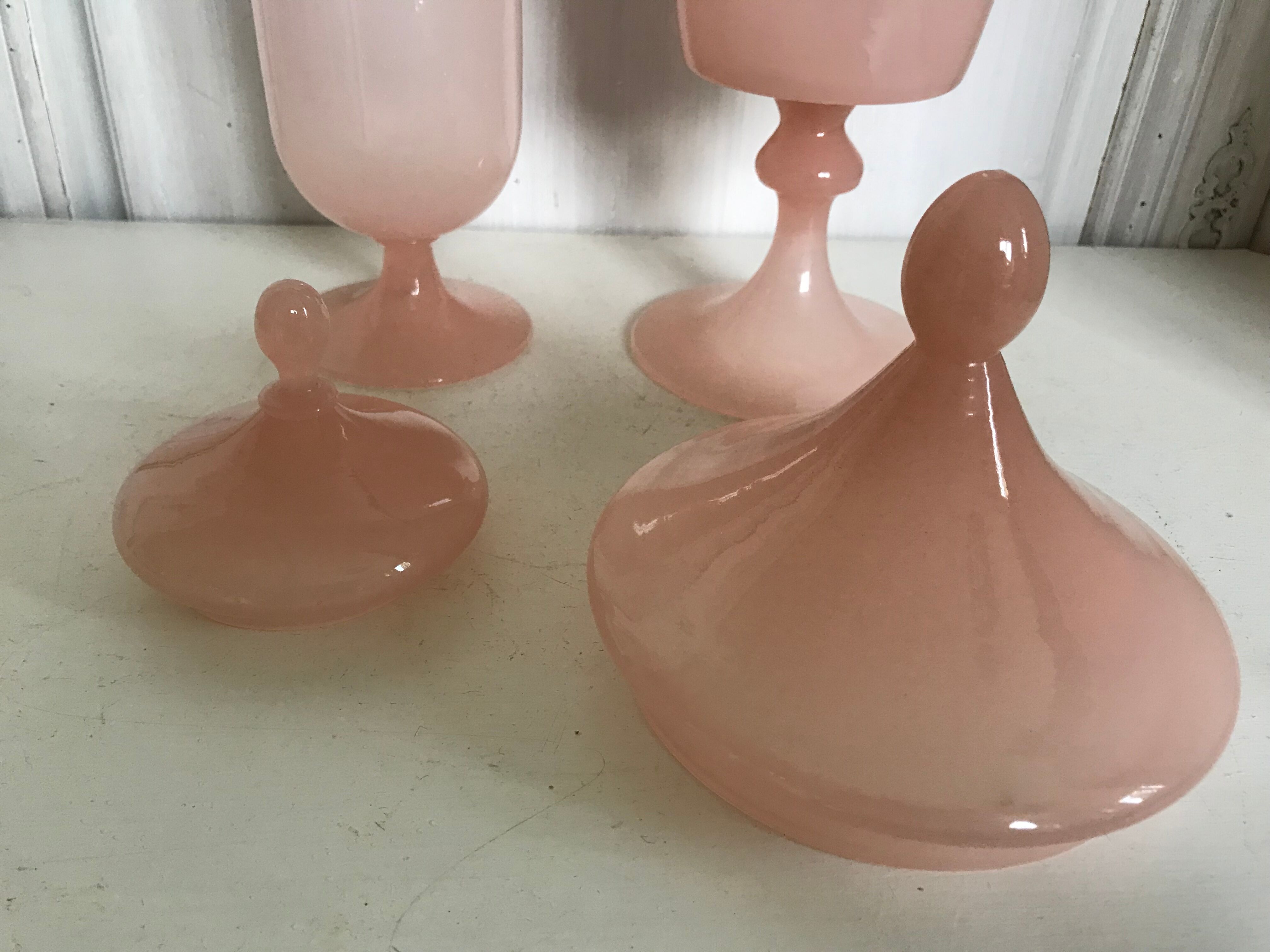 Opaline candy boxes 32 and 21cm