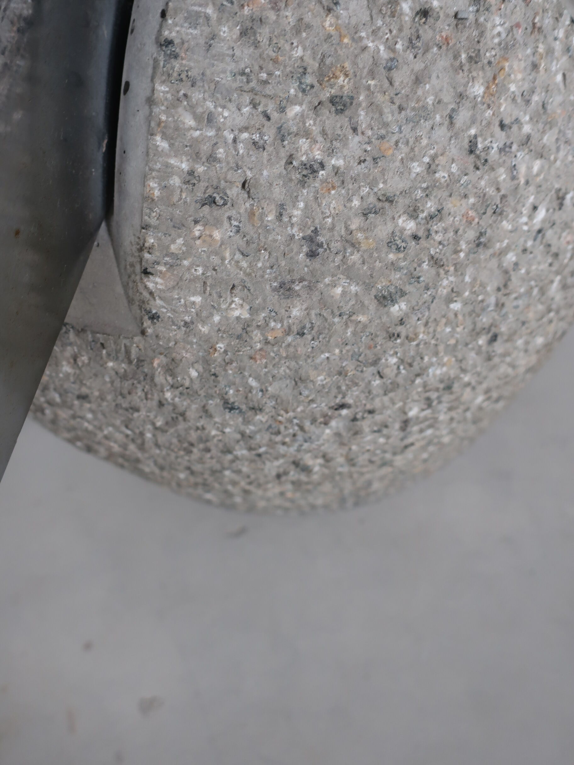 80s glass and bubbly concrete table