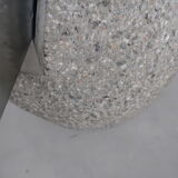 80s glass and bubbly concrete table