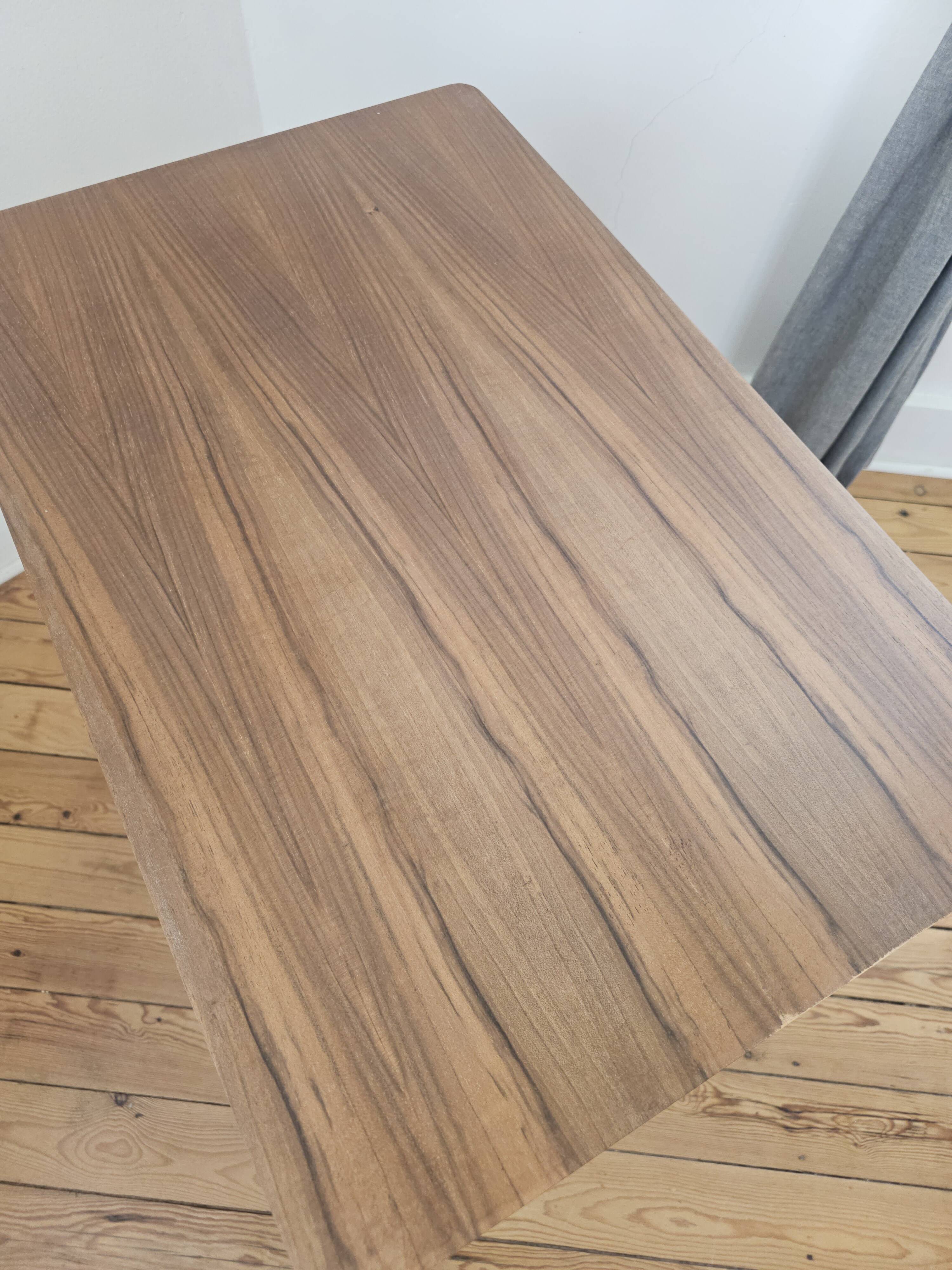 Vintage side table with double top in Scandinavian style.