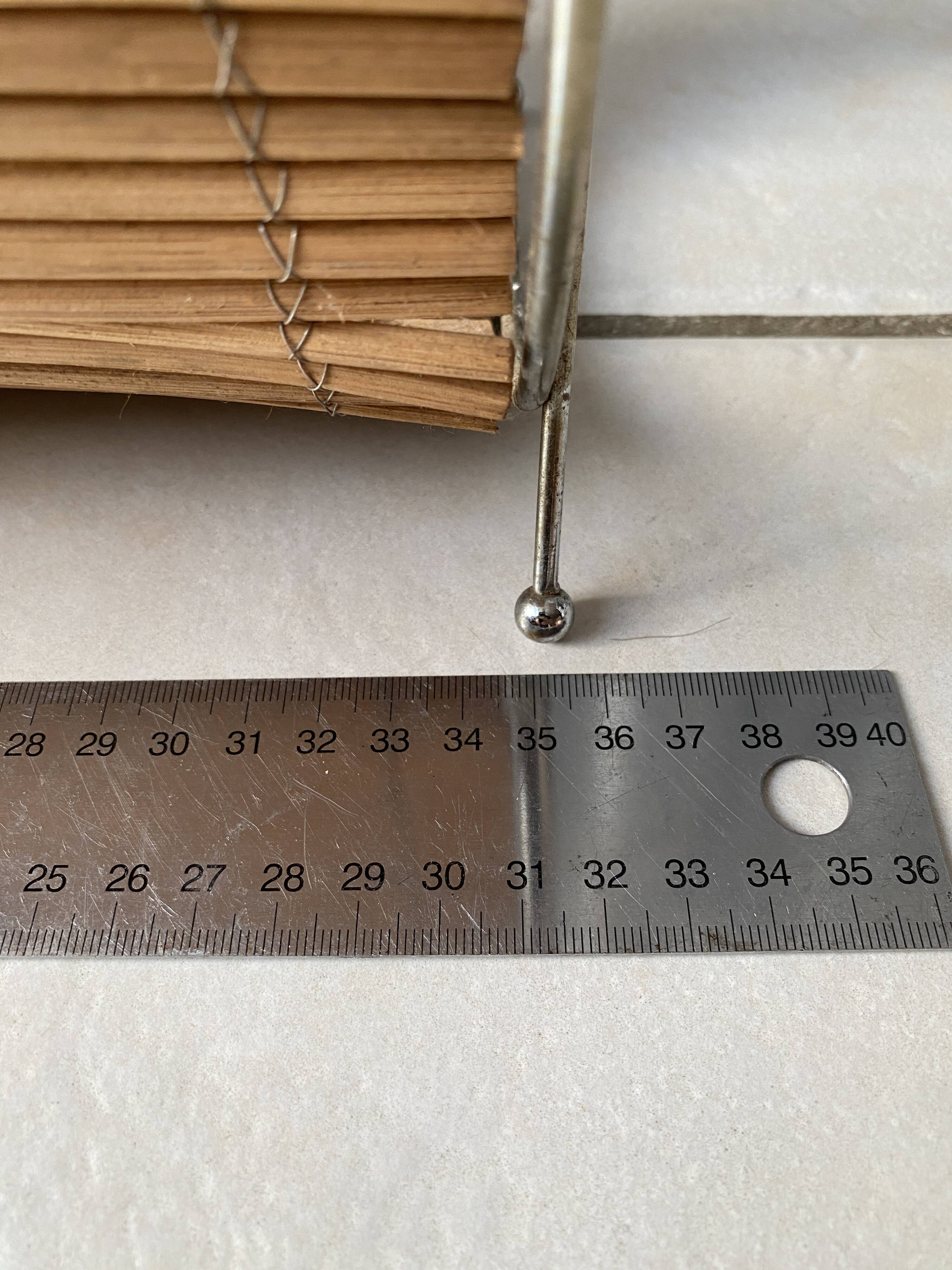 Vintage 1960s magazine rack / newspaper basket, brass & bamboo frame