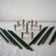 Lot de 4 bougeoirs Nagel dans leurs boites d’origine et un lot de 11 bougies originelles de couleur