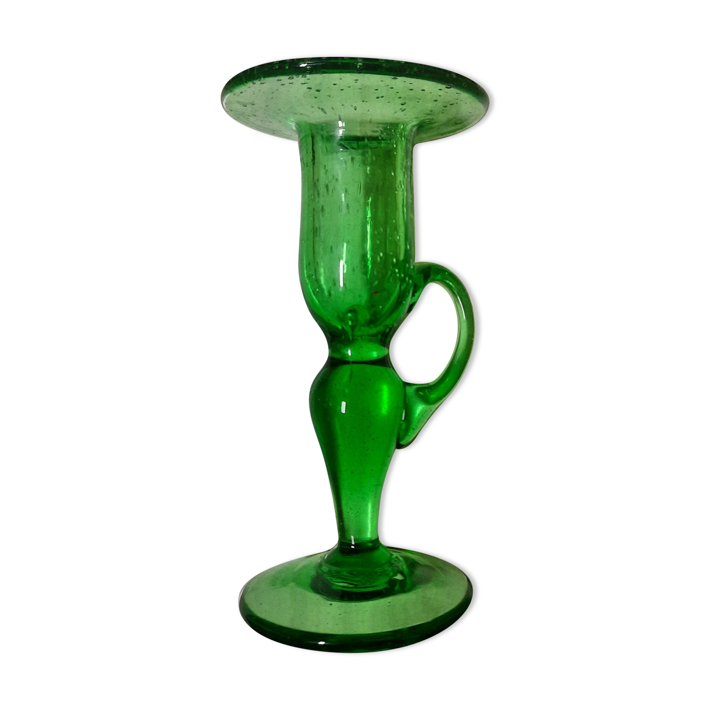 Biot glass candle holder