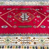 Tapis ancien maroc rabat fait main 148x212 cm