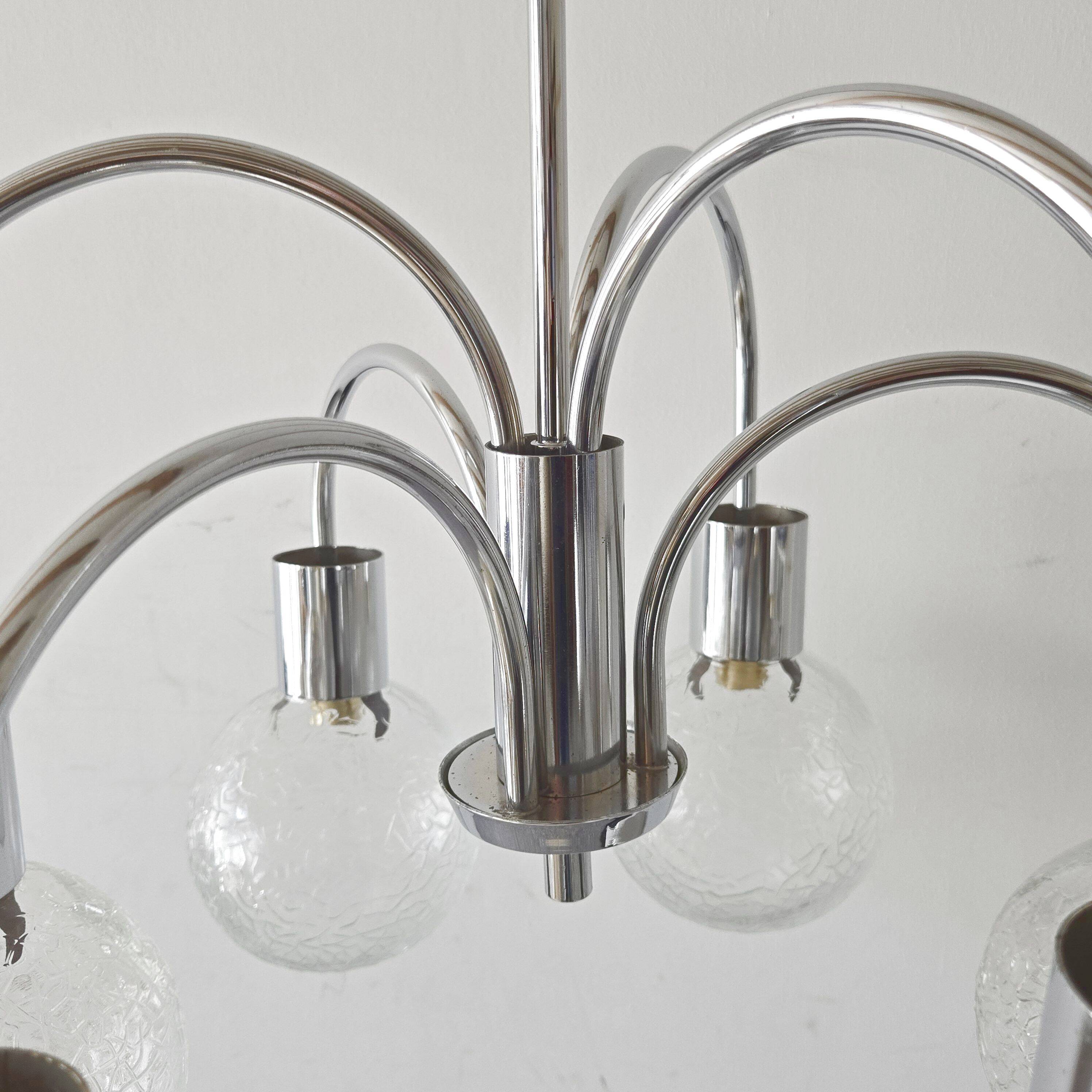 Vintage 1970s 6-ball chandelier