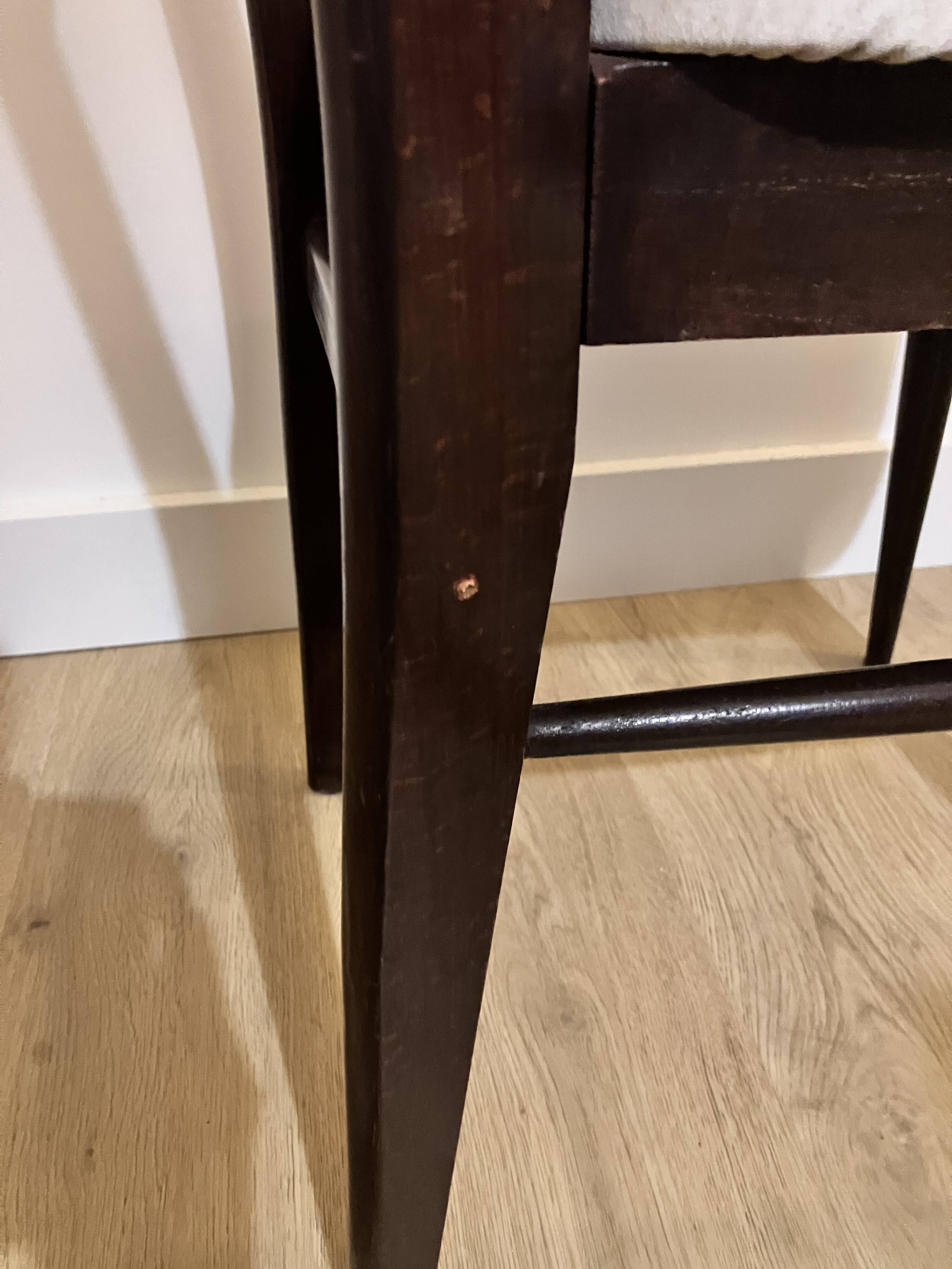 Lot de 5 chaises bois et Skaï blanc