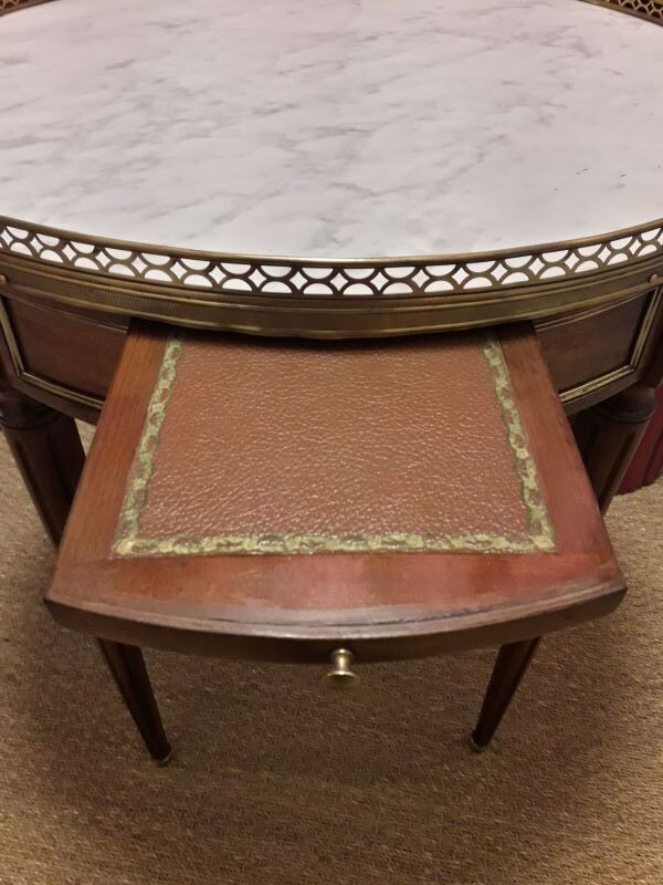 Louis XVI-style side table mahogany, marble