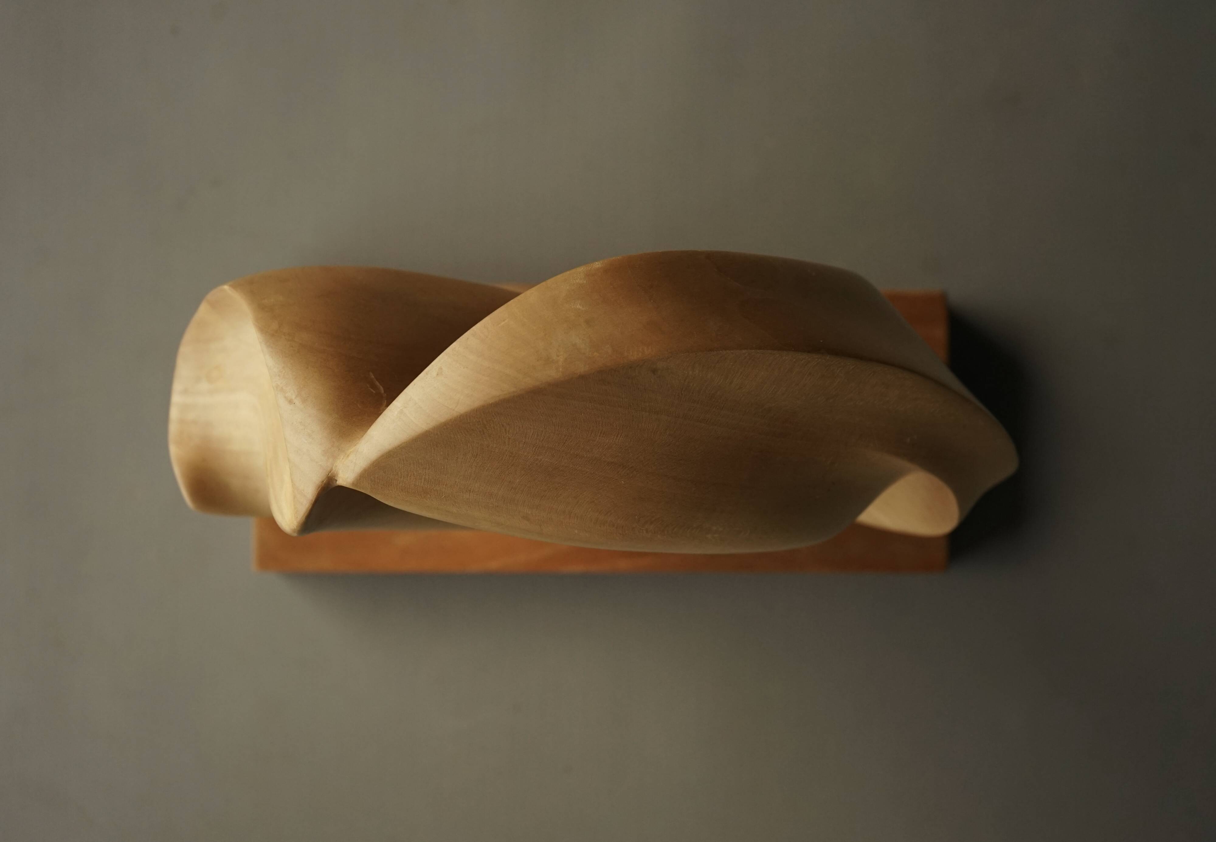 1980s carved applewood Abstract Sculpture