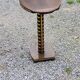 Art deco style pedestal table in beech and gold metal