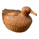 Vintage woven rattan duck box