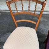 2 Napoleon III chairs in solid wood and velvet fabric