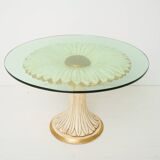 Round carved wooden table, Italy, 1960s