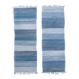 Scandinavian hand woven rag rugs - a pair of gallery rugs.