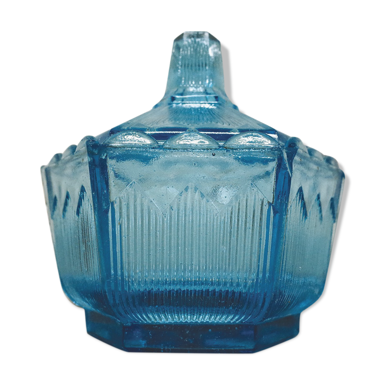 Art Deco blue glass sugar