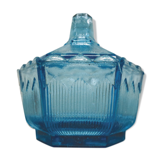 Art Deco blue glass sugar