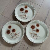 3 old Sarreguemines flat plates
