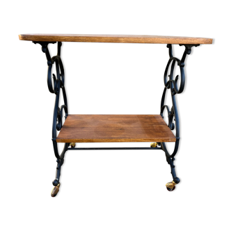 Vintage service in iron forge and wood provencal style