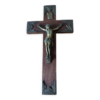 Crucifix bois et métal