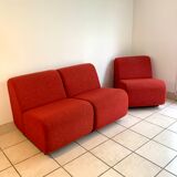 Set of 4 vintage modular easy chairs