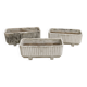 3 large rectangular stone planters