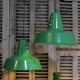 Lampe industrielle hangar abat jour en aluminium vert