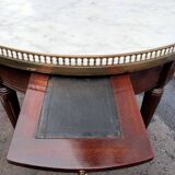 Table basse bouillotte plateau marbre style louis xvi ancienne